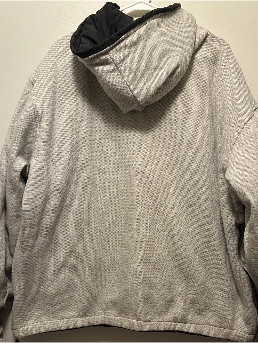 Vintage Y2K Adidas Reversible Half Zip Hoodie Black Windbreaker / Grey Fleece L